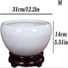 Creative Flower Pots Plant Container Water Lily Bowl Ceramic Large Hydroponic Plant Pot Lotus Flower Copper Coin Grass Hydroponic Ware Fish Tank (bottom Not Perforated) Plant Pot -Bigblue Mug||Medium view 2