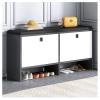Changing Shoes Stool Simple Modern Door Storage Stool Nordic Shoe Cabinet Home Entrance Bench Shoe Cabinet Drop Leaf Sofa Stool 90 * 24 * 50cm,B view 1