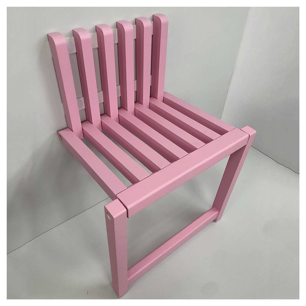 Folding Bathroom Shower Seat,Wall Mounted Solid Wood Shoe Changing Stool,Invisible Entrance Chair,150kg Load Bearing,Saving Space., Pink
