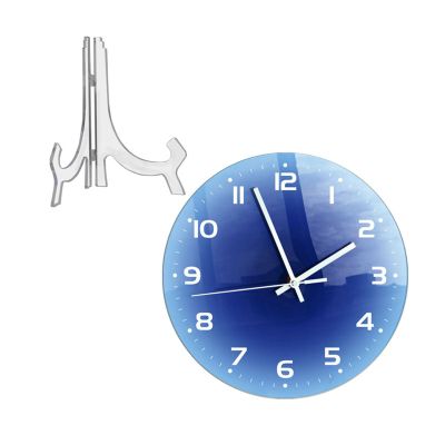 Muloo Nordic Sunset Wall Clock Light Luxury Living Room Punch-Free Mute Glass Wall Hanging Clock Watch Home Dec