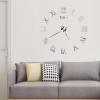 TopHomer Large 3D DIY Wall Clock Frameless Large DIY Wall Clock Kit with Wall Clock Sticker Silent Movement Design for Home Bedroom Office Wall Decorations Ideas(Sliver) view 3