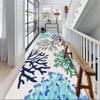 USHIRUG Coral Hallway Runner Rug, 2x6ft, Beach Coastal Rugs for Living Room, Soft Anti-Slip Durable Runner for Entryway, Non-Shedding Breathable Home Decor Mat for Dining Room Floor Hallway view 2