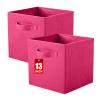 ShellKingdom Storage Bins, Foldable Fabric Storage Cubes And Cloth Storage Organizer Drawer For Closet And Toys Storage, 13 X 13 X 13 INCH, 2 Pack (Fuchsia) view 1