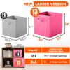 ShellKingdom Storage Bins, Foldable Fabric Storage Cubes And Cloth Storage Organizer Drawer For Closet And Toys Storage, 13 X 13 X 13 INCH, 2 Pack (Fuchsia) view 3