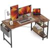BANTI L Shaped Small Computer Desk with Storage Shelves, 55" Home Office Small Corner Desk Study Writing Table, Deep Brown view 1
