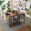 BANTI L Shaped Small Computer Desk with Storage Shelves, 55" Home Office Small Corner Desk Study Writing Table, Deep Brown view 4