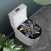 Eheartsgir Lotus Floral Bathroom Toilet Lid Dustproof Cover Soft Comfortable Home Hotel Bathroom Toilet Protective Cover Fits Most Toilet Bowl Lids for Home Decorations view 2