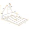 Jintop Full Size Simple Floor Bed with House-Shaped Headboard,Wood Grounded Bed Frame,w/Slat Support,No Box Spring Required,for Kids Teens Girls Boys Bedroom,White view 3
