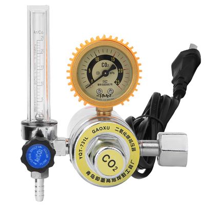 FLEXMAN CO2 Regulator, Carbon Dioxide Decompressor, Zinc Alloy G5/8in Female Thread Heating Reducer for Pressure Indication, Voltage Stabilization (36V)