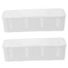 Veemoon 2 Pcs Cable Organizer Box with Lid White Plastic for Desk view 1