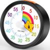 Secura 60-Minute Visual Timer with Rainbow Pattern, Classroom Timer and Time Management Tool for Teaching with Pause Function (Black & Star) view 1