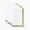 Solino Home Linen Cloth Napkins Set of 4-100% Pure Linen Sage Green and White Dinner Napkins 20 x 20 Inch for Winter, Spring, Easter, St Patricks Day - Classic, Handcrafted and Machine Washable view 1