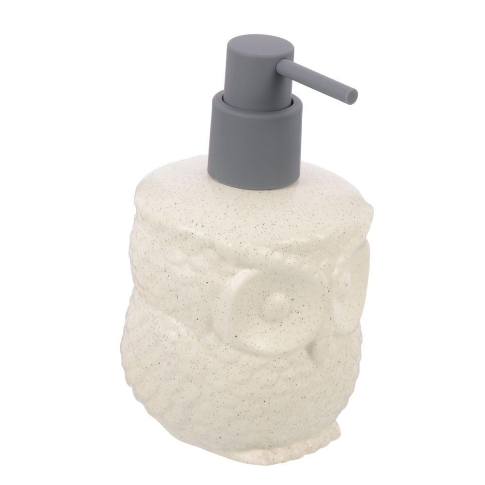 Ciieeo Cartoon Owl Ceramic Soap Dispenser Pump Bottle Refillable Liquid Soap Dispenser for Bathroom Kitchen Office