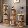 PZEOB Narrow Bookshelf Bookshelves 4-Tier Bookcase Solid Wood 360 Rotating Bookshelf Display Rack Floor Standing Book Shelf Standing Bookcase Perfect Display view 2