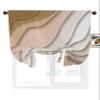 ARTSHOWING Tie Up Curtain for Windows Adjustable Balloon Shade Modern Abstract Lines Ombre Khaki Valance Curtains Rod Pocket Tie-up Curtain Valance for Kitchen Living Room, 42"X63" view 1