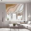 ARTSHOWING Tie Up Curtain for Windows Adjustable Balloon Shade Modern Abstract Lines Ombre Khaki Valance Curtains Rod Pocket Tie-up Curtain Valance for Kitchen Living Room, 42"X63" view 2