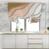 ARTSHOWING Tie Up Curtain for Windows Adjustable Balloon Shade Modern Abstract Lines Ombre Khaki Valance Curtains Rod Pocket Tie-up Curtain Valance for Kitchen Living Room, 42"X63" view 4