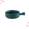 COLLBATH Round Ceramic Baking Plate Practical Handle Baking Tray Fruit Salad Plate Home Kitchen Bakery view 2