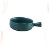 COLLBATH Round Ceramic Baking Plate Practical Handle Baking Tray Fruit Salad Plate Home Kitchen Bakery view 3