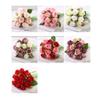 Dntum Artificial Flowers for Decoration Artificial Roses Flowers 12 Heads Arrangement Silk Bouquet Artificial Flowers Rose Bouquet for Wedding Bridal Decorations Artificial Flowers Plants view 4