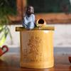 EliteBloom Home Kitchen Tabletop Fountains Bamboo Desktop Water Fountain Buddha Little Monk Indoor Feng Shui Ornaments Home Office Table Decor Waterscape Craft Gift (2) view 1