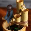 EliteBloom Home Kitchen Tabletop Fountains Bamboo Desktop Water Fountain Buddha Little Monk Indoor Feng Shui Ornaments Home Office Table Decor Waterscape Craft Gift (2) view 2