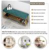 Junpllvic Modern Shoe Rack,Luxurious Shoe Bench with Golden Shoe Shelf,Velvet Upholstered Shoe Rack Bench Shoe Organizer,Modern Entryway Bench Shoe Storage Bench Seat-Green 80x35x45cm view 2