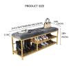 Junpllvic Modern Shoe Rack,Luxurious Entryway Bench with Boots Storage,Soft Upholstered Shoe Bench Shoe Rack Bench,Modern Shoe Storage Bench Entry Shoe Organizer Furniture-Pink Velvet 80x35x45cm view 2