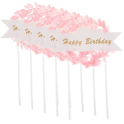 10pcs Birthday Cake Decorative Topper Birthday Party Cake Wreath Topper