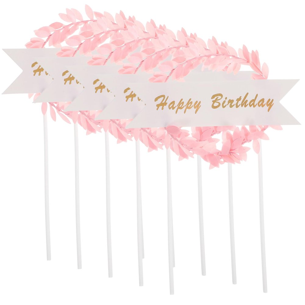 10pcs Birthday Cake Decorative Topper Birthday Party Cake Wreath Topper