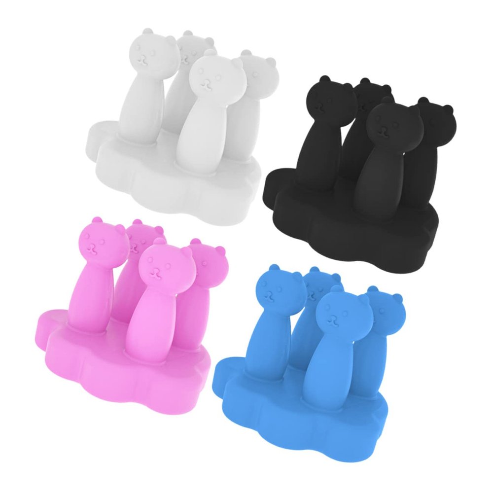 Amosfun 4pcs Bathroom Toothbrush Holders Wall Mount Suction Toothbrush Holder Rack No Punching Wall Rack
