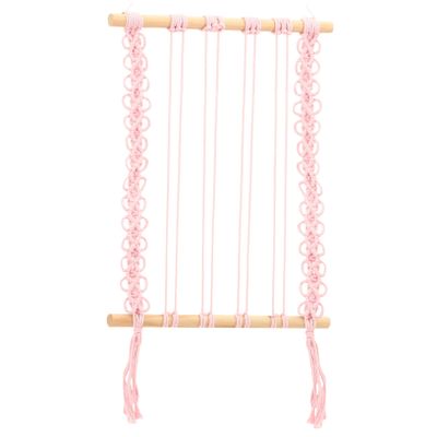 Toyvian Bohemian Macrame Hair Clips Organizer Decorative Wall Hanger for Hair Accessories Space-Saving Hairpin Storage Holder Pink for Easy Access