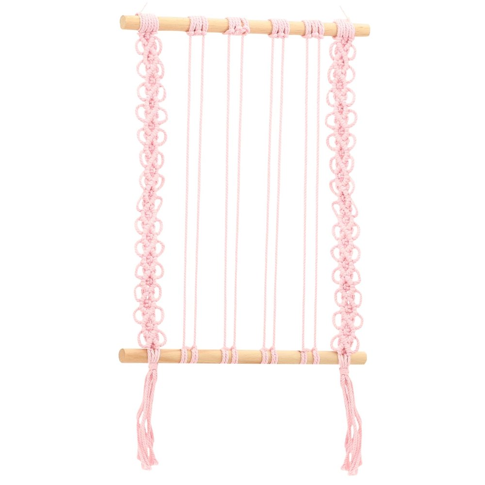 Toyvian Bohemian Macrame Hair Clips Organizer Decorative Wall Hanger for Hair Accessories Space-Saving Hairpin Storage Holder Pink for Easy Access
