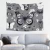 SSIMOO Gray Teal Butterfly Print Wall Hanging Tapestry,Artistic Decorative Tapestry 28.7x37.4 Inches Home Dcor view 1