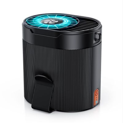 TEJINO Portable Fan, Personal Rechargeable Mini Waist Fan, 3000 mAh Battery Operated, Max 24H Working Time, 4 Speeds Clip Belt fan for Outdoor, Indoor, Jobsite, Traveling, Gifts for Men - Black