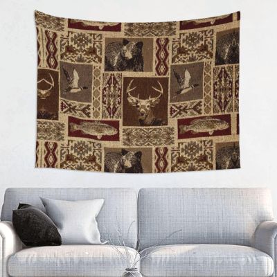 SSIMOO Moose Bear Deer Print Wall Hanging Artistic Decorative Tapestry,For Home,Kitchen Home Decoration