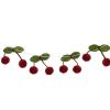Muloo Soft and Realistic Handmade Cherry Felt Balls String Garlands for Party Accessory Vibrant and Cute Birthdays Decoration, Approx.5x4.5cm/1.97x1.77in, Wine Red view 2