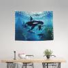 SSIMOO Killer Whales Swim Along Print Wall Hanging Artistic Decorative Tapestry,For Home,Kitchen Home Decoration view 3