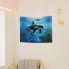 SSIMOO Killer Whales Swim Along Print Wall Hanging Artistic Decorative Tapestry,For Home,Kitchen Home Decoration view 4