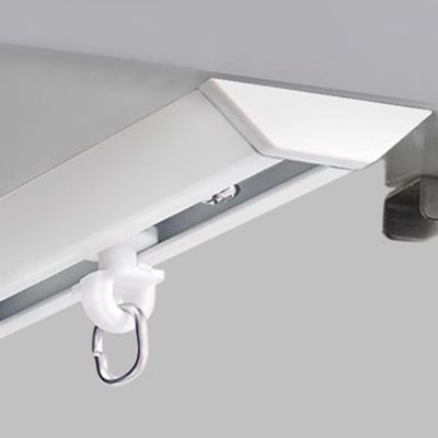 Ceiling Curtain Track Room Divider Hospital Curtain Curtain Rails Ceiling Mount, White Metal Mini Curtain Track System/Self Adhesive No Drill Room Divider Rods with Gliders Hooks, for Home Window Heav