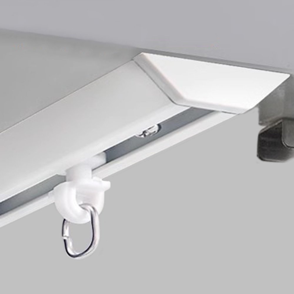 Ceiling Curtain Track Room Divider Hospital Curtain Curtain Rails Ceiling Mount, White Metal Mini Curtain Track System/Self Adhesive No Drill Room Divider Rods with Gliders Hooks, for Home Window Heav