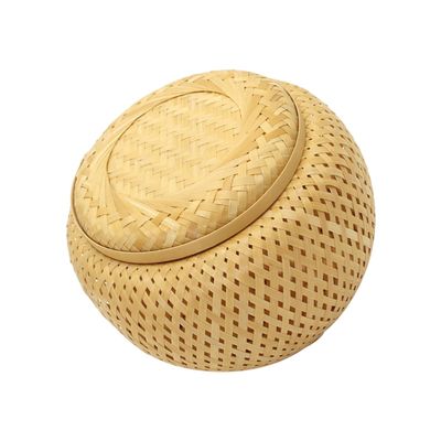 DECHOUS Bamboo Woven Storage Basket for Tea Leaves Practical Multi-function Tabletop Basket for Snacks and Decor Hand Woven Design Space-saving Natural Home Organizer