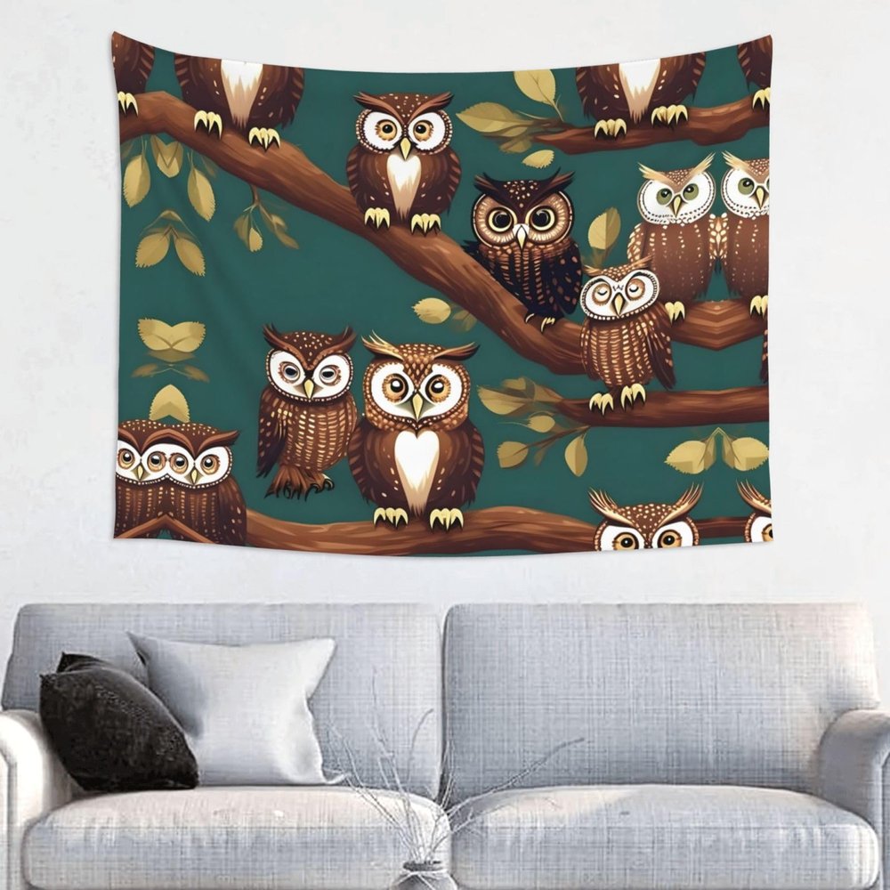 ZISHAK Magic Owel Print Aesthetic Artistic Decoration Tapestry For Home Interiors All-Season,Versatile