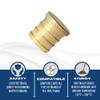 XFITTING Barb Crimp 1/2 Inch Pex Plug End Cap, Brass, 23-3-5=10X, 10 Pieces view 4