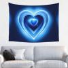 ZISHAK Baby Blue Heart Print Aesthetic Artistic Decoration Tapestry For Home Interiors All-Season,Versatile view 1