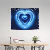 ZISHAK Baby Blue Heart Print Aesthetic Artistic Decoration Tapestry For Home Interiors All-Season,Versatile view 3