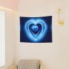 ZISHAK Baby Blue Heart Print Aesthetic Artistic Decoration Tapestry For Home Interiors All-Season,Versatile view 4