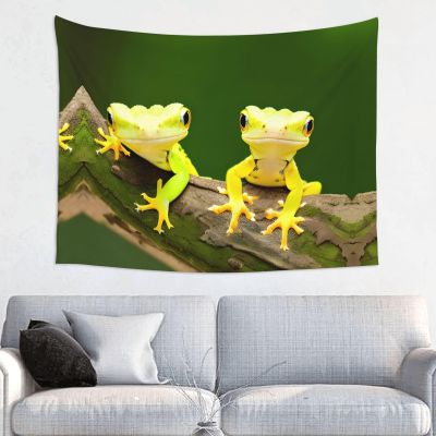 ZISHAK Two Geckos Print Aesthetic Artistic Decoration Tapestry For Home Interiors All-Season,Versatile
