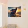 ZISHAK Boat Beach Sunrise Time Nautical Print Aesthetic Artistic Decoration Tapestry For Home Interiors All-Season,Versatile view 4