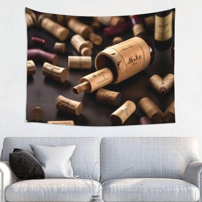 ZISHAK Wine Bottle Cork Print Aesthetic Artistic Decoration Tapestry For Home Interiors All-Season,Versatile